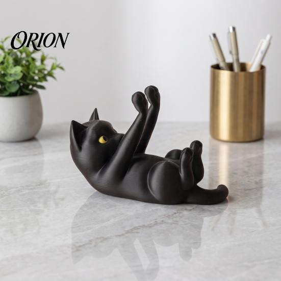 Милый котенок, док-станция для телефона, забавный держатель-кошка, 3D-печатная подставка для смартфона в виде животного для горизонтального и вертикального стола, декоративное черное крепление для планшета, дом