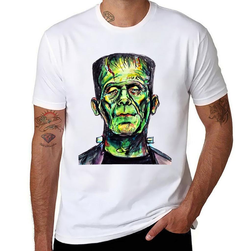 Frankenstein White Tshirt Sport Basic Moisture Wicking Tee