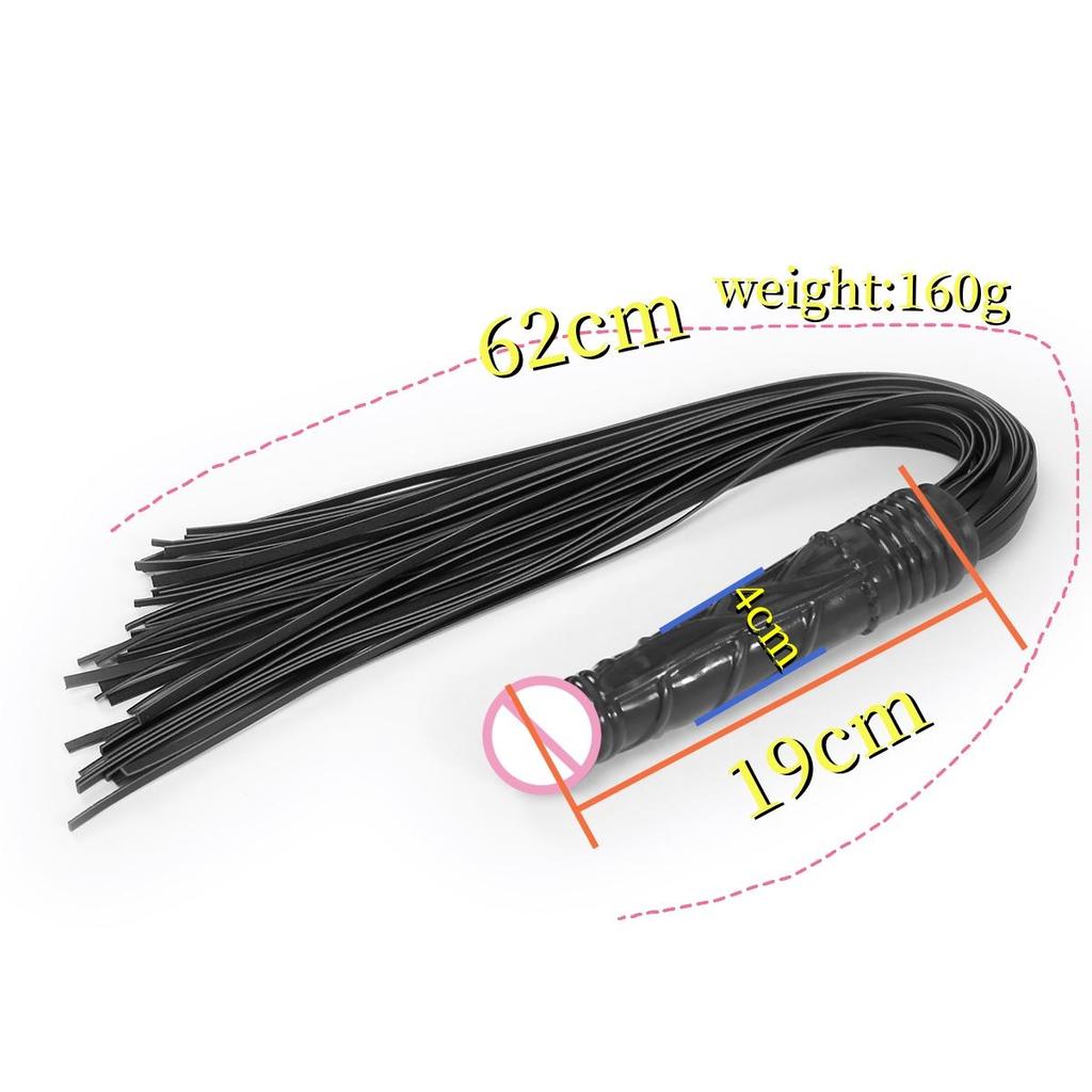 VaHppy Ручка-хлыст-фаллоимитатор 62 см, 160 г, SM-игрушки для взрослых с пенисом, двойного назначения, бахрома, конский хвост, кондиционирование, порка, флирт пары