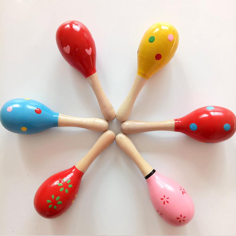 Wooden Maracas: Children's Early Education Percussion Instruments for School and Home