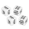 2 Set English Wine Order Dice White Lightweight Fun Action Instructions Dice for Table Games Family Gatherings