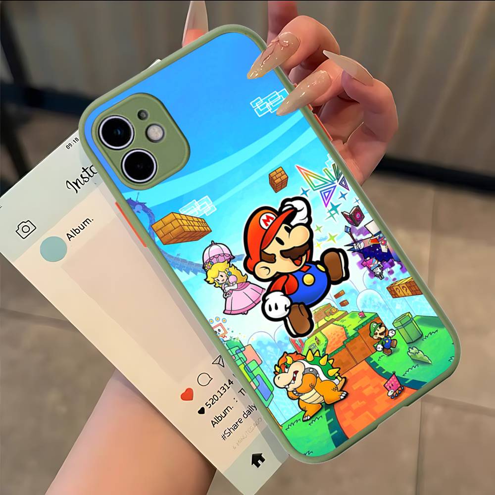 Super Game M-Mario Phone Case For IPhone 13 12 X XS MAX Pro Max 16 15 11 14 Pro Max Shockproof Matte Cover