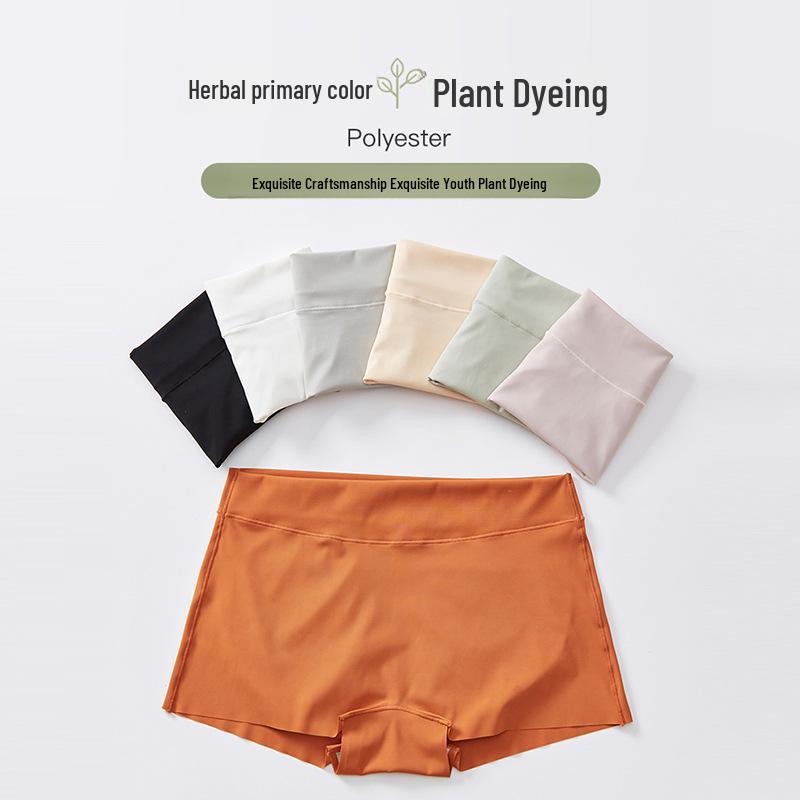 Бесшовные женские трусы-боксеры со средней посадкой - Ice Silk, дышащие, однотонные, защитные шорты с хлопковой вставкой