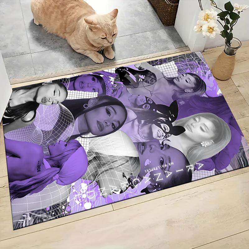 Purple Aesthetic Collage Carpet Rug Soft Washable Antislip Home Living Room Sofa Mats Personalized Christmas Rug