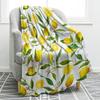 Lemon Series Printed Blanket Single Layer Fleece Blanket Quilt, Home Sofa Blanket Lunch Break Air Conditioning Blanket Cover