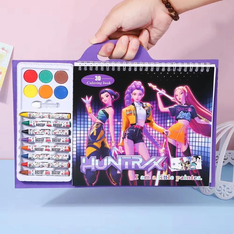 НОВЫЙ! Охотники на демонов Трассировка Живопись Аниме Мультфильм Линейный рисунок Детский Эскиз Раскраска Книжка Детские Подарки