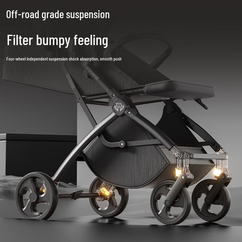 Lightweight Reversible Baby Stroller with Shock Absorption and High Landscape Feature for Newborns.