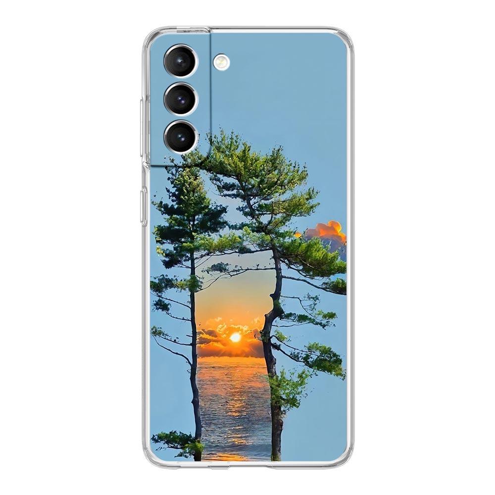 Чехол для телефона Samsung Galaxy S24 Plus S23 S22 S21 S20 FE Ultra 5G S10 S10E S9, мягкий прозрачный чехол, милый арт, красивый инди, ярко-розовый
