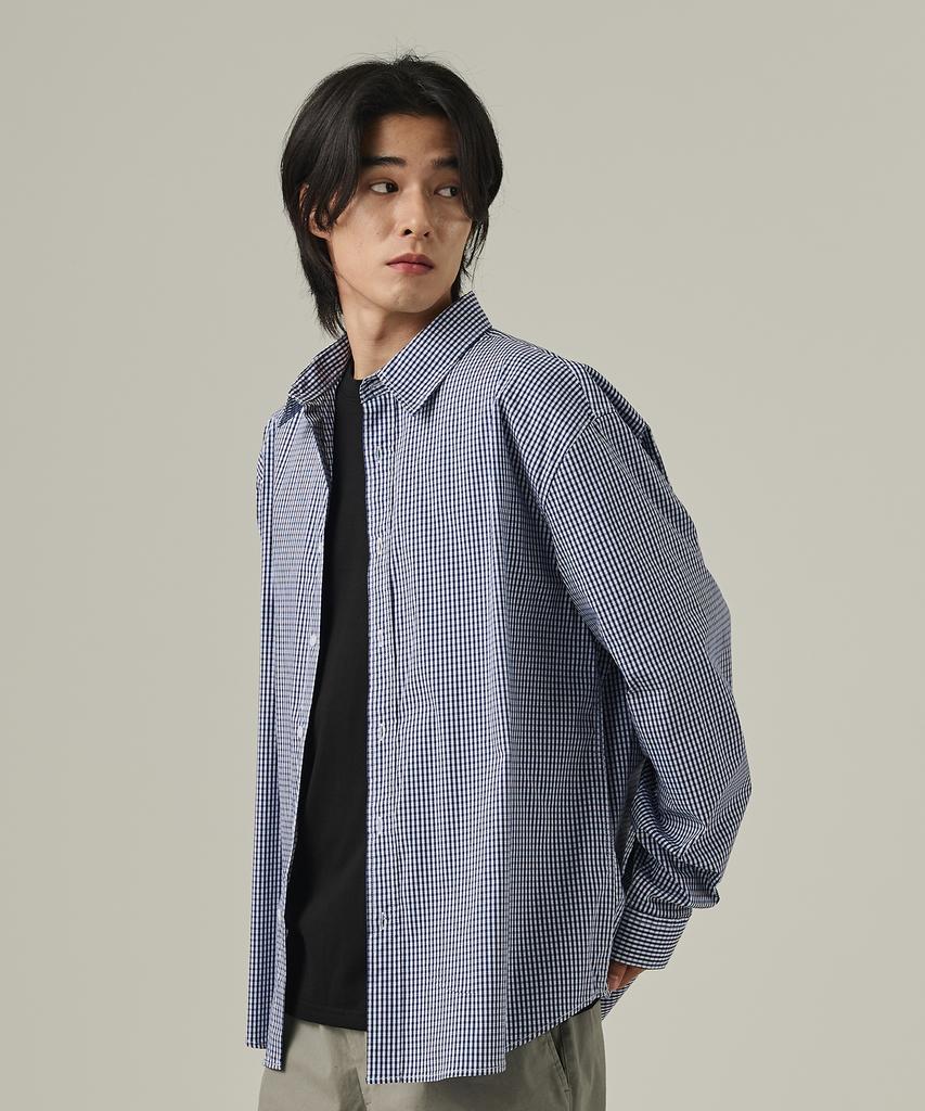 ANALOG MOOD Plaid Overfit Check Shirt (Navy)