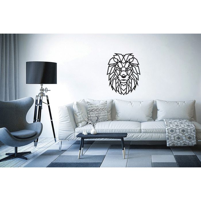 Décoration murale - EWA - Lion - Bois noir - 49 x 54 cm - Puzzle 250 pièces