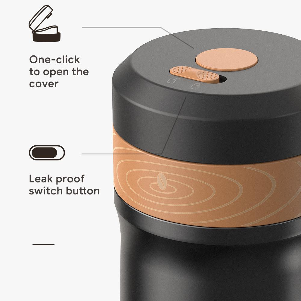 i Cafilas [FK11] Портативная термокружка для французского пресса, американская термокружка 350 мл с двухслойной изоляцией, уличный Trave (Земля и вода разделены)