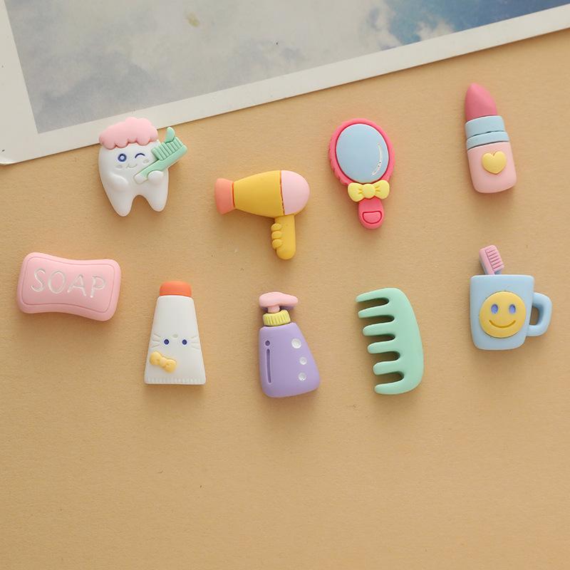 Cartoon Resin Accessories for DIY: Cream Glue Phone Case Charms, Hair Clips, and Fridge Magnets.