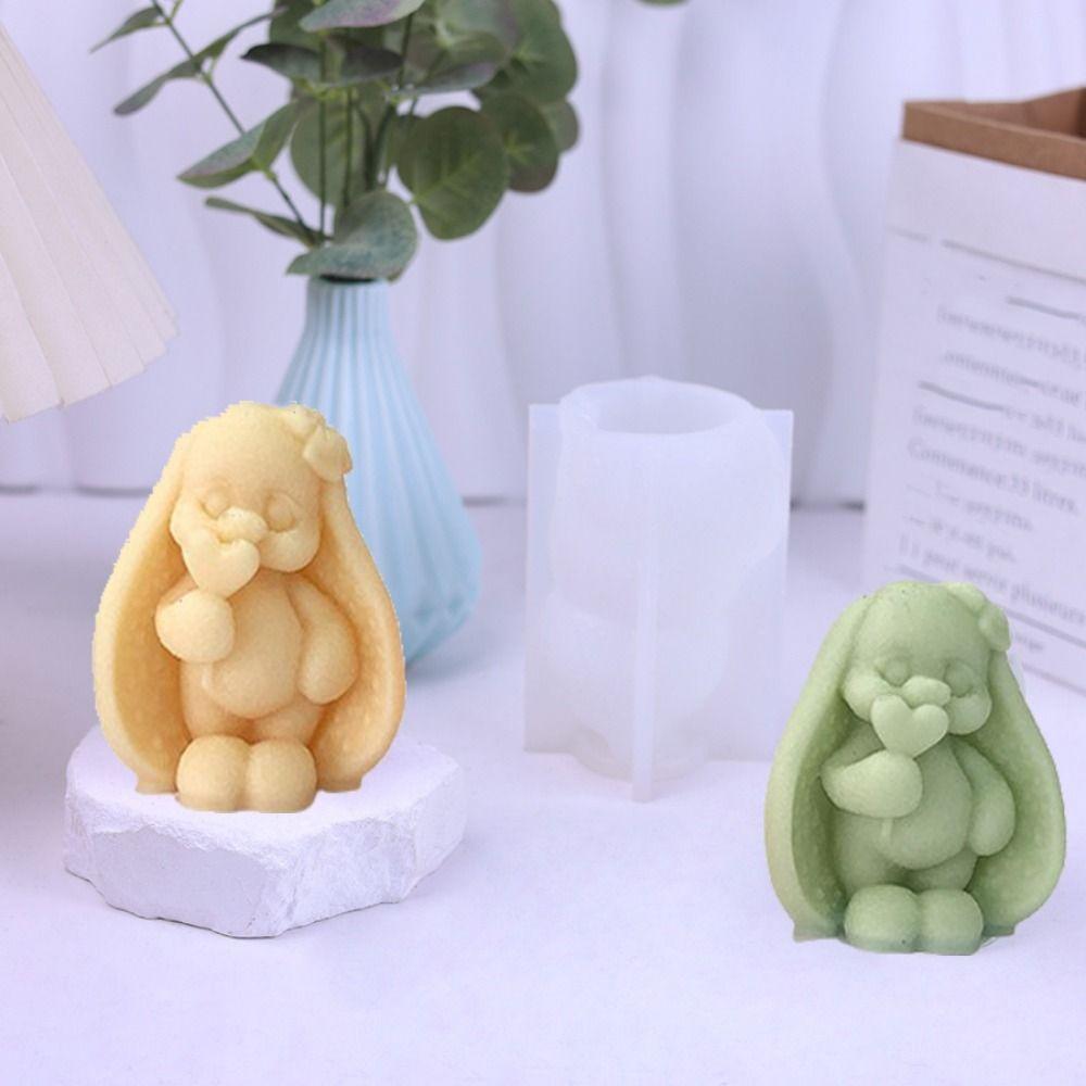3D Кролик силиконовая форма мягкая форма для свечей Кролик шоколадная форма для пудинга желе форма для свечей мыла