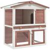 Rabbit Hutch with 3 Doors Brown Wood