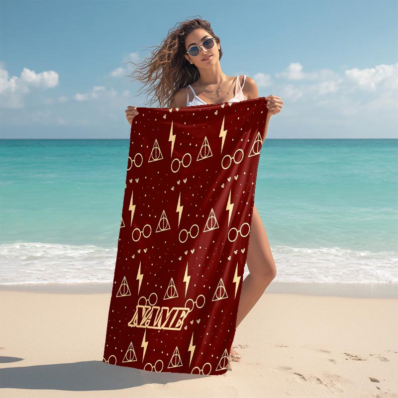 Personalized "Magic Symbols Pattern" Beach Towel Microfiber Beach Towel Thin Absorbent for Beach Swimming Yoga Bath Sports. 0910386
