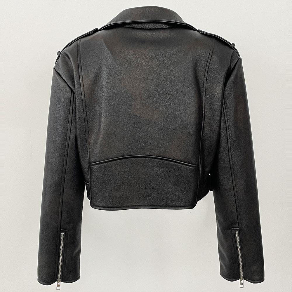 OFTBUY Женская винтажная свободная короткая куртка из искусственной кожи с поясом, мотоциклетная куртка, женская молния, ретро-байкерское пальто, верхняя одежда, топы