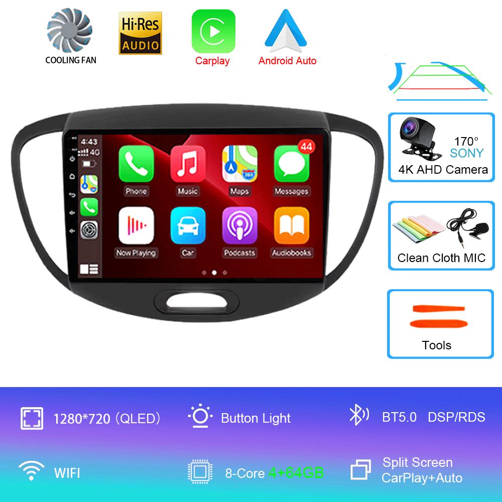 Для Hyundai Grand i10 2008-2012 2 din Android Auto Радио Carplay Автомобильный мультимедийный плеер GPS автомагнитола Bluetooth Android 14 Авто