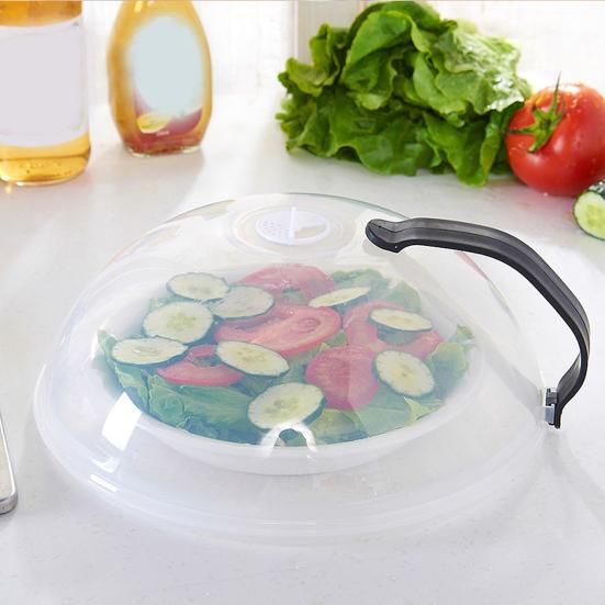 Защитная крышка от брызг для микроволновой печи, 10,24 дюйма, прозрачная крышка для микроволновки с ручкой, подходит для стандартных обеденных тарелок и мисок, без BPA, можно мыть в посудомоечной машине