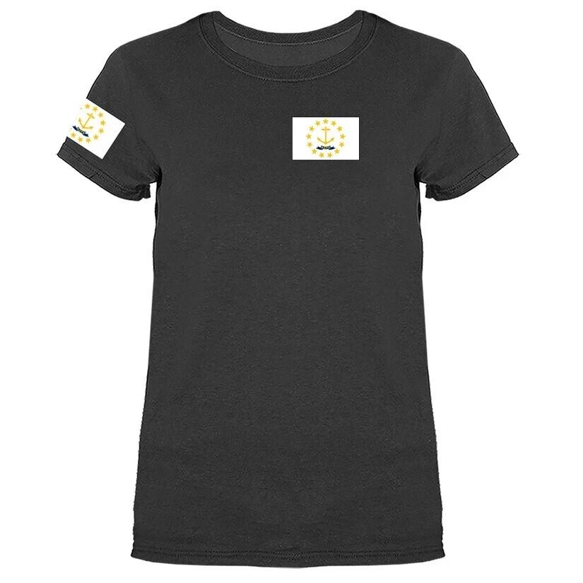 State of Rhode Island Flag Crest Women039s T-shirt