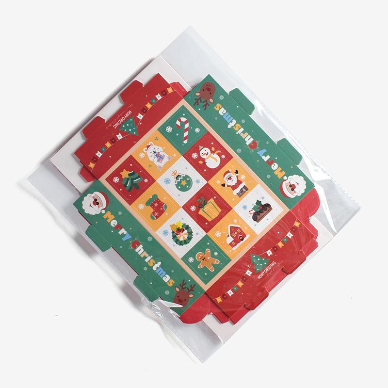 2/4/6pcs Christmas Surprise Gift Box 12Grid DIY Child Countdown Advent Calendar Box Poked with Finger Xmas Candy Packing Boxes