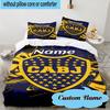 3PCS Custom Name Juniors FC Emblem Bedding Set, Including 1pc Duvet Cover And 2pcs Pillowcases, Suitable for dorms and bedrooms Gift