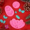 3Pcs Christmas Holly Leaves Silicone Molds Holly Leaf Fondant Chocolate Dessert Cake Decorating Baking DIY Art Crafts Making
