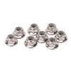 8PCS Metal M4 Wheel Lock Nut Flange Nylon Lock Nuts for Arrma Typhon 110 RC Car PartsSilver