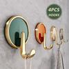 4Pcs Self Adhesive Round Wall Hooks Waterproof Towel Hooks for Bathroom Shower Home Organization for Luxury Design Strong Hold