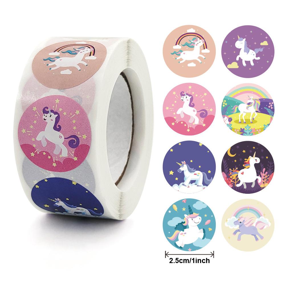100-500pcs Reward Stickers for Kids Unicorn Cartoon Design Easy Carried Incentive Sticker Supplies for Teachers,Party Bags Decor