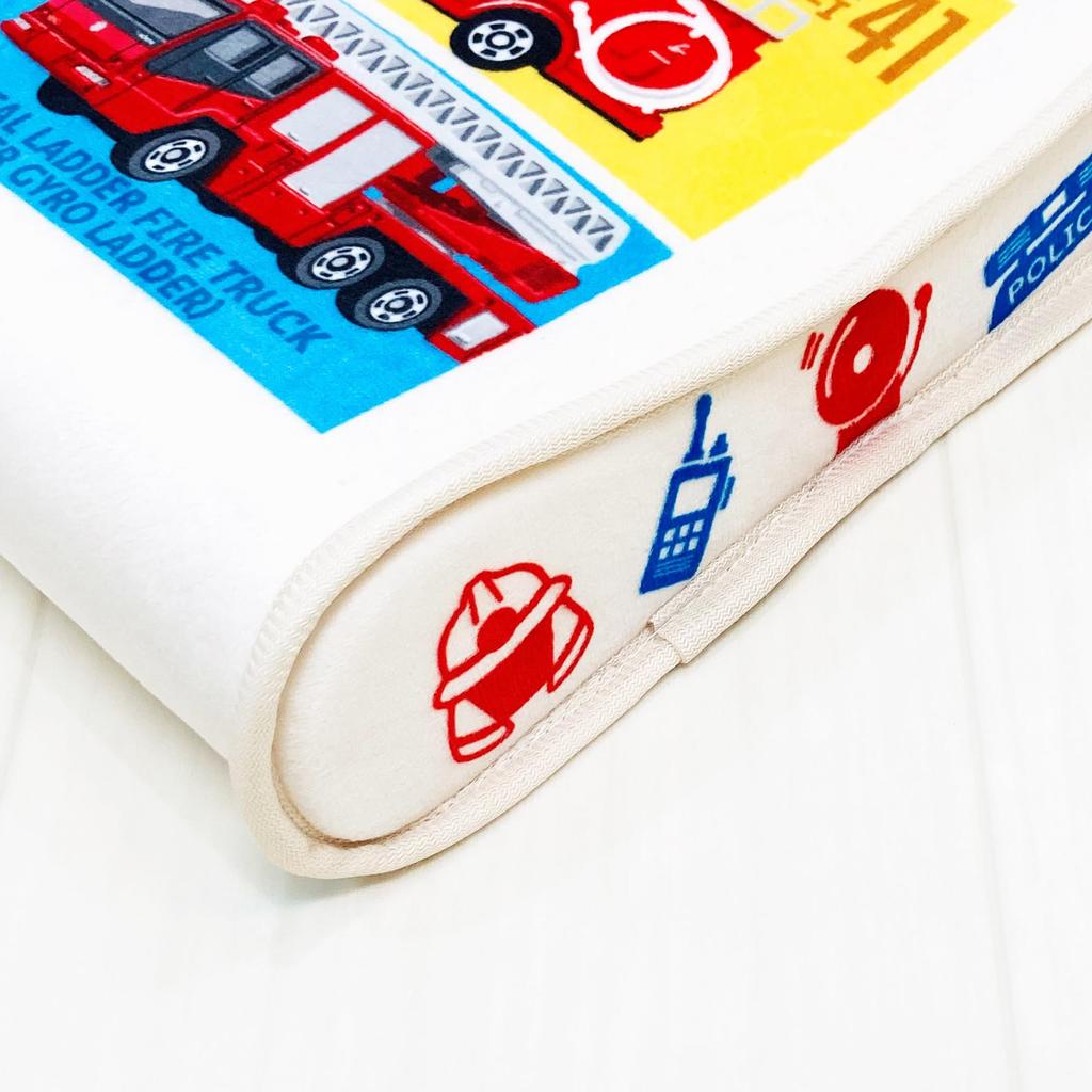 MORIPiLO Tomica Junior Soft Memory Foam Police Fire and Ambulance Micro with Tomica Morishita Pillows Children's Pillow, Low-Profile, Pillow, Car,