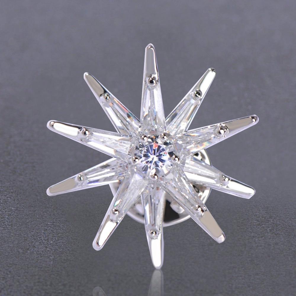 Броши в форме звезды с микро-инкрустацией золотого цвета, кубический воротник, зажим, глава, медная брошь для женщин и мужчин, значок, ювелирные изделия