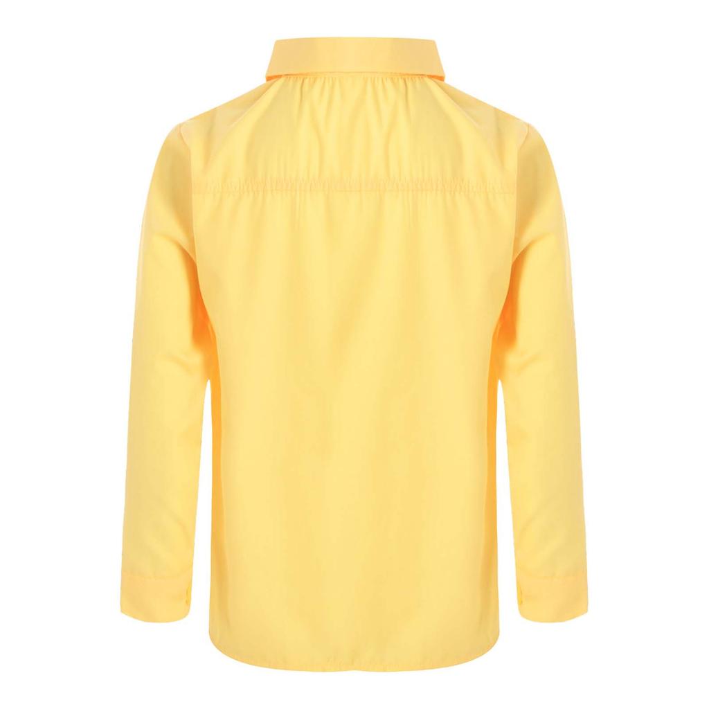 Рубашка плательная с длинным рукавом для мальчиков, повседневная однотонная с воротником на пуговицах