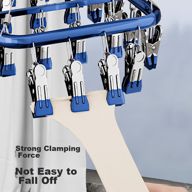 Sock Drying Rack, Aluminum Alloy Clothes Hanger, Balcony Home Use, Multi-Clamp Clothes Hanger, Multifunctional Underwear Drying Rack, 36 Clips
