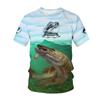 New Deep Sea Fishing Printed Tss Shirts Men's 3D Outdoor Fisherman O Collar Short-sleeved Y2k Tops Men's and Women's Hunting F