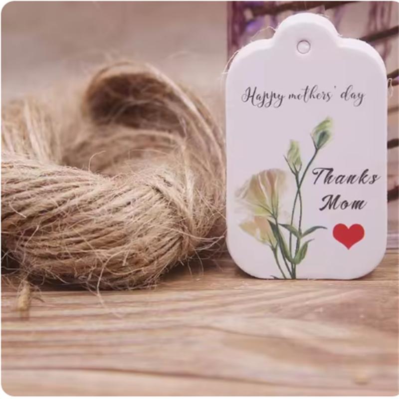 100 шт. 20-метровая веревка из коровьей кожи, подарочная этикетка с благодарностью, новогодняя этикетка на Хэллоуин, украшение для вечеринки