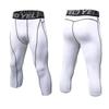 Men Cropped Trousers Running Leggings Fitness Cycling Training Joggers Home Gym Compression Tights 3/4 Short Pants