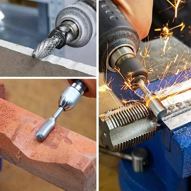 Набор из 10 бит из вольфрамовой стали для снятия заусенцев - фрезерные головки с двойной насечкой, универсальные для дерева, металла, камня, полировки, резьбы и гравировки