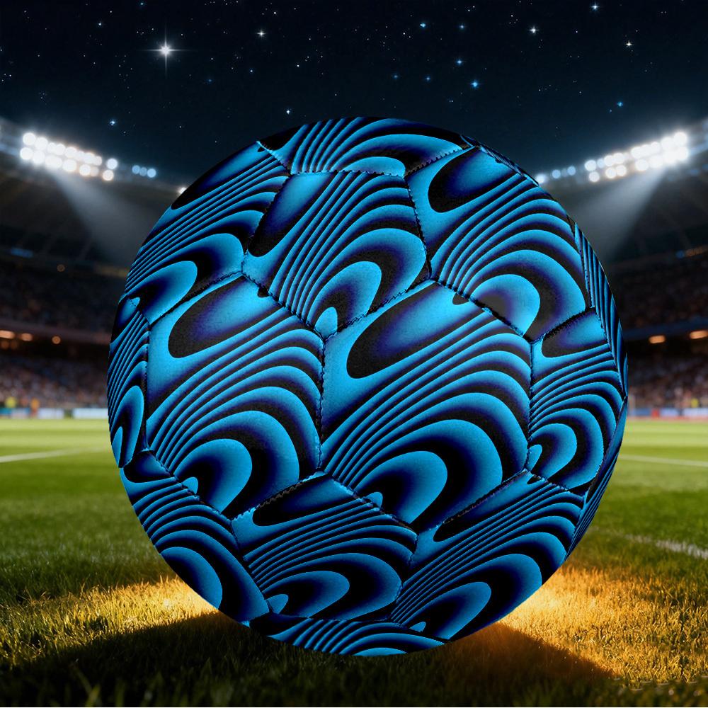 1pc Blue Wave Size 5 Soccer Ball Professional Match Training Football Indoor &Outdoor Sports Ball Lightweight Durable c65184