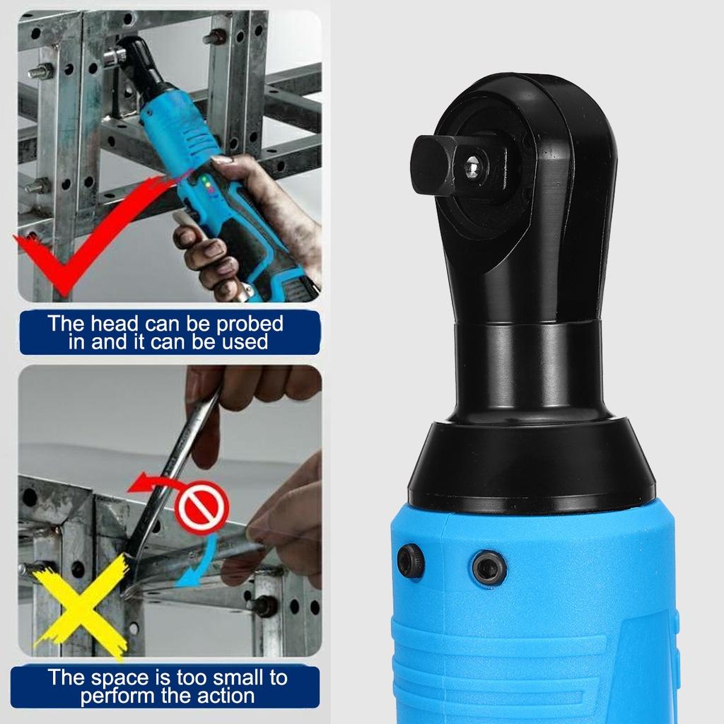 100 Нм, 18 В, беспроводной электрический гаечный ключ, инструмент для ремонта, перезаряжаемый угловой ключ с комплектом зарядного устройства из 2 батарей