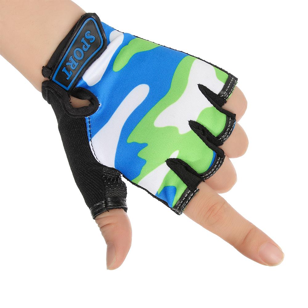 Cycling High Elastic Camouflage Child Bicycle Gloves Children's Bike Gloves Half Finger Mittens
