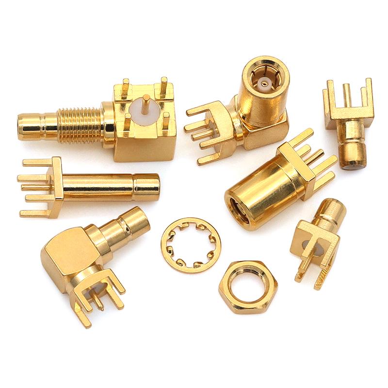 SMB PCB Mount Connector SMB Male/Female RF Coaxial Adaptor Right Angle SMB Jack 4Pin 50Ohm PCB Panel Connector