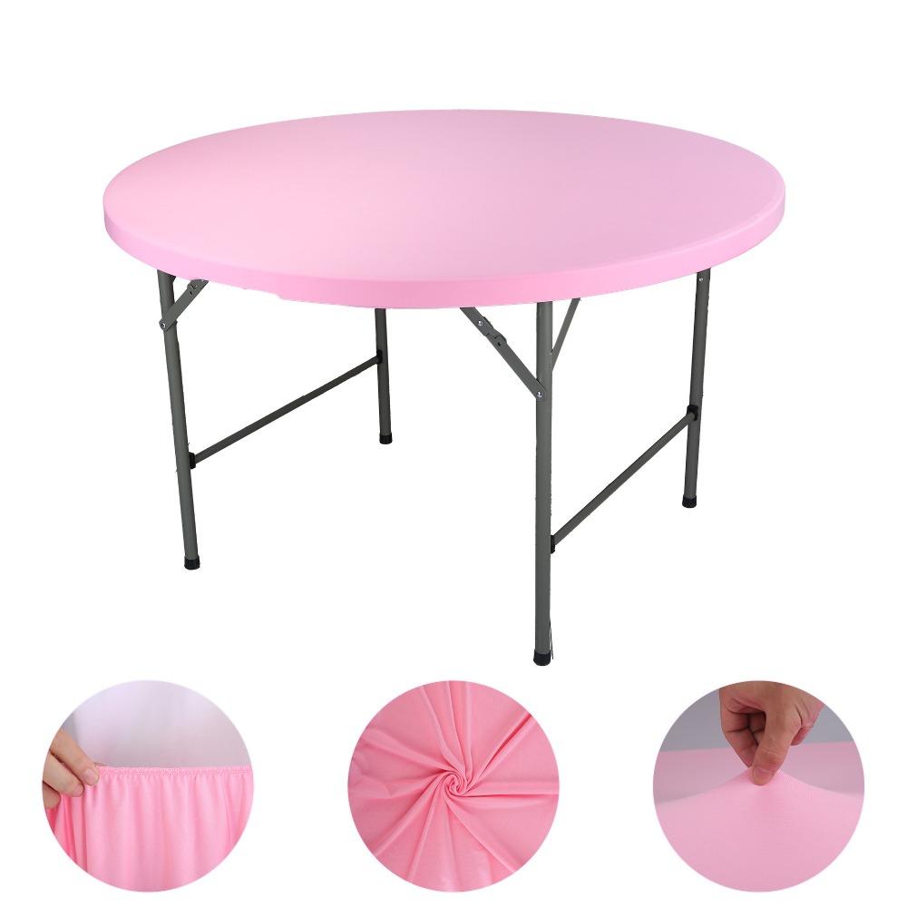 Diameter 48/60in Stain-Resistant Tablecloth Elastic Picnic Table Cloth Round Table Cover Camping