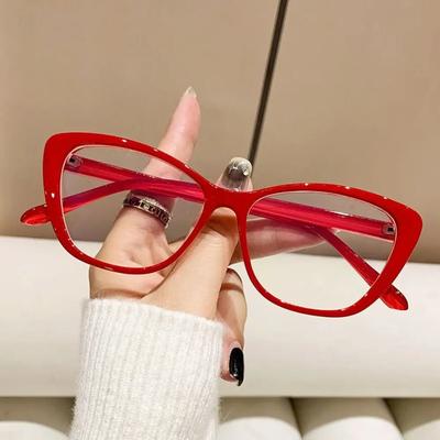 Модные Красные Очки Кошачий Глаз Градиентный Цвет Рамка Бабочка Очки с Защитой от Синего Света для Женщин Мужчин Оптические Очки