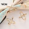 Women Scarf Accessory Rhinestone X-Shape Ring, Metal Geometric Clip, Sparkling Modern Clip Slide Ring for Silk Scarves Neckerchiefs Shawls Shirts