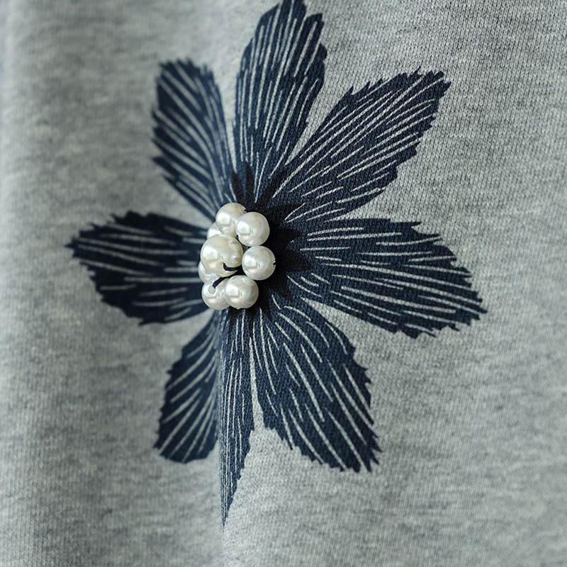 Свитшот для женщин, хлопковая свободная футболка большого размера с длинным рукавом, флисовая удобная круглая горловина, повседневный пуловер, топ, свитшот