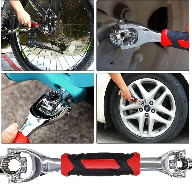 52 in 1 Universal Ratchet Socket Multipurpose Wrench with 360 Degree Rotation Hand Spline Bolts Sleeve Works Multi-Tool Set