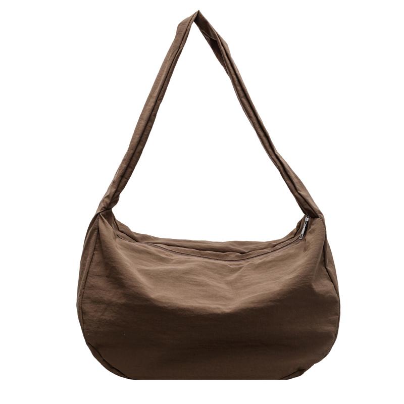 Холщовая сумка женская сумка-пельмень однотонная сумка через плечо большая вместимость сумка через плечо