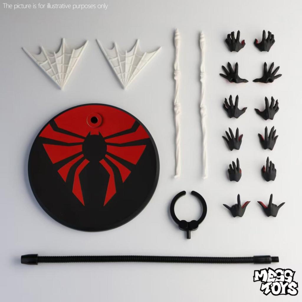Оригинальная фигурка Человека-паука Mess Toys Черный костюм Сосед Симбиот Messtoys Алый Сосед Фигурка Действия Ct Черный Красный Человек-Паук
