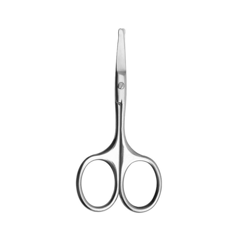 Stainless Steel Nose & Eyebrow Scissors - Round, Straight, Elbow Heads for Precision Trimming