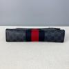 [Pre-Owned] Signature Logo Stripe Web Zipper Canvas Clutch - Excellent #1XYIE32